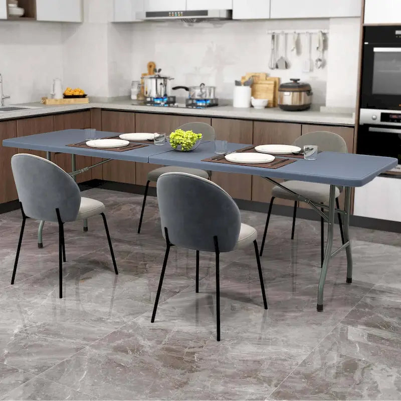 Costway 8 ft Portable Folding Table with HDPE Tabletop Safe Lock - See Details