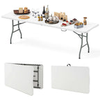 Costway 8 ft Portable Folding Table with HDPE Tabletop Safe Lock - See Details