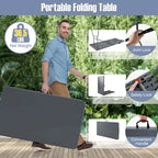 Costway 8 ft Portable Folding Table with HDPE Tabletop Safe Lock - See Details