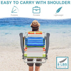 Costway 2-Pack Folding Backpack Beach Chair Table Set 5-Position