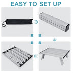 Costway 2-Pack Folding Backpack Beach Chair Table Set 5-Position