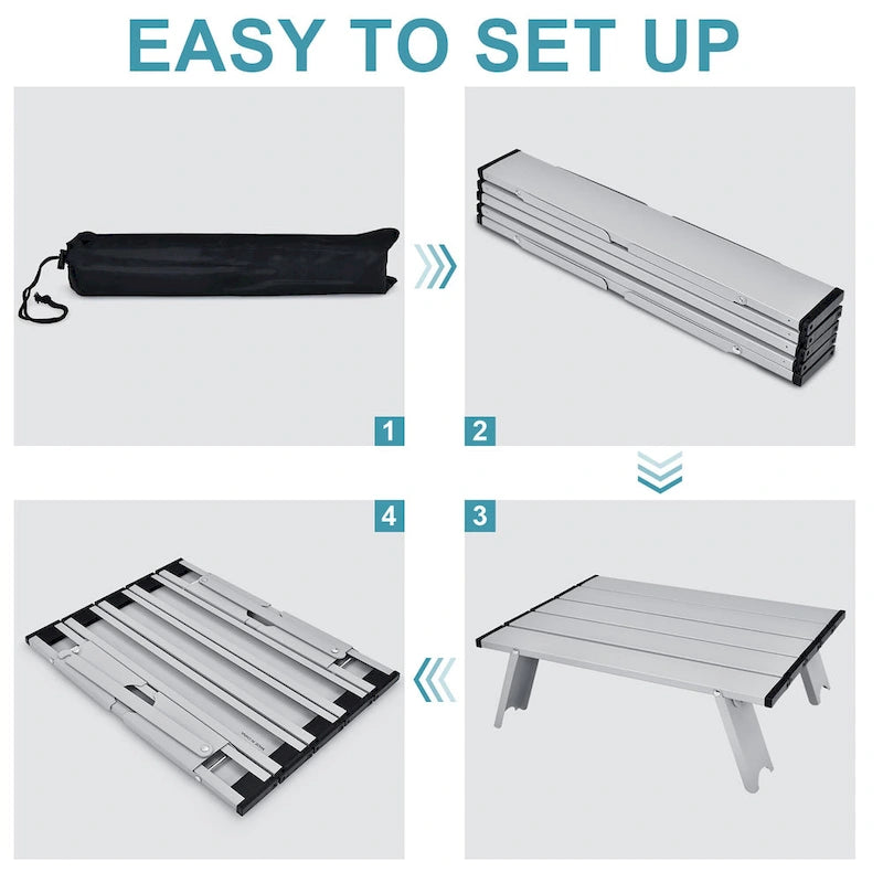 Costway 2-Pack Folding Backpack Beach Chair Table Set 5-Position