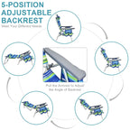 Costway 2-Pack Folding Backpack Beach Chair Table Set 5-Position