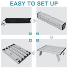 Costway 2-Pack Folding Backpack Beach Chair Table Set 5-Position