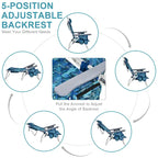 Costway 2-Pack Folding Backpack Beach Chair Table Set 5-Position