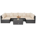 Rattan Furniture Sectional Sofa Cushioned Patio Mix