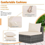 Rattan Furniture Sectional Sofa Cushioned Patio Mix