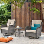 Outdoor Swivel Rocker Chairs with Cushions and Patio Table