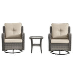 Outdoor Swivel Rocker Chairs with Cushions and Patio Table