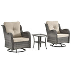 Outdoor Swivel Rocker Chairs with Cushions and Patio Table