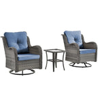 Outdoor Swivel Rocker Chairs with Cushions and Patio Table