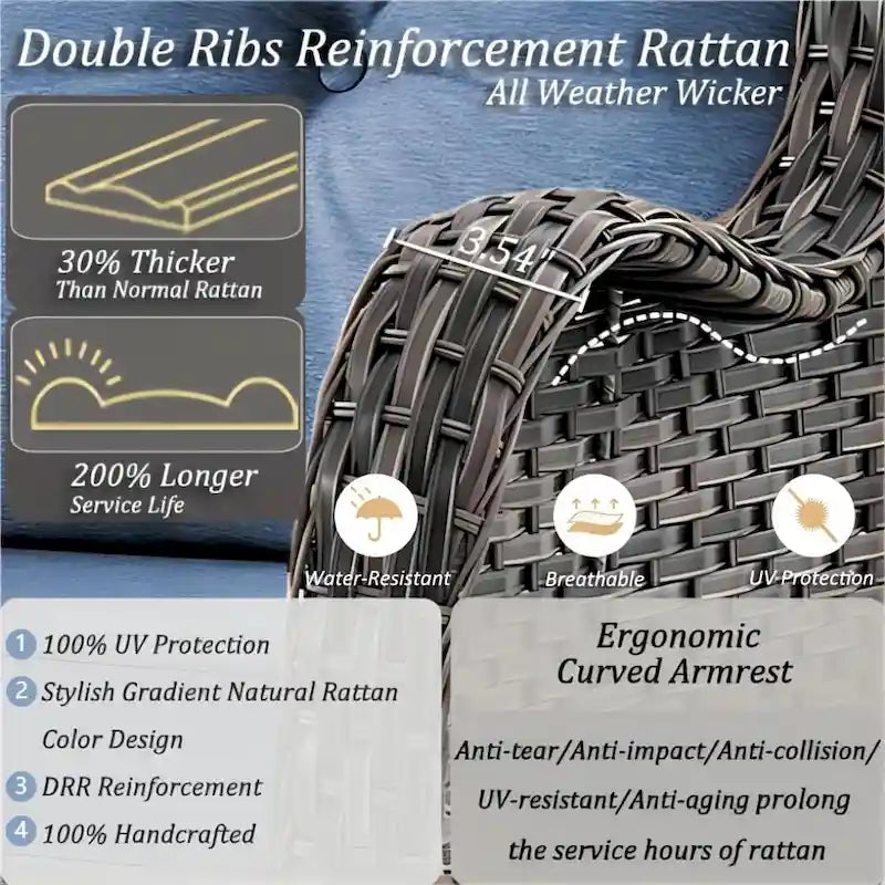 Outdoor Swivel Rocker Chairs with Cushions and Patio Table