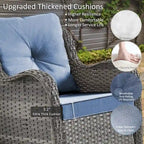 Outdoor Swivel Rocker Chairs with Cushions and Patio Table