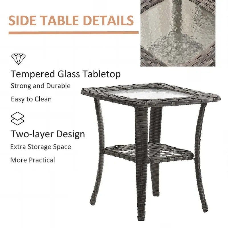Outdoor Swivel Rocker Chairs with Cushions and Patio Table