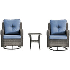 Outdoor Swivel Rocker Chairs with Cushions and Patio Table