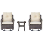 Outdoor Swivel Rocker Chairs with Cushions and Patio Table