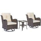 Outdoor Swivel Rocker Chairs with Cushions and Patio Table