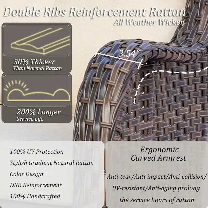 Outdoor Swivel Rocker Chairs with Cushions and Patio Table