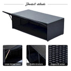 6 Piece Outdoor Patio Furniture Set, All-Weather Wicker Rattan Sectional Sofa Set with 2 Chairs, Ottomans and Coffee Table