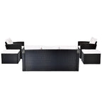 6 Piece Outdoor Patio Furniture Set, All-Weather Wicker Rattan Sectional Sofa Set with 2 Chairs, Ottomans and Coffee Table