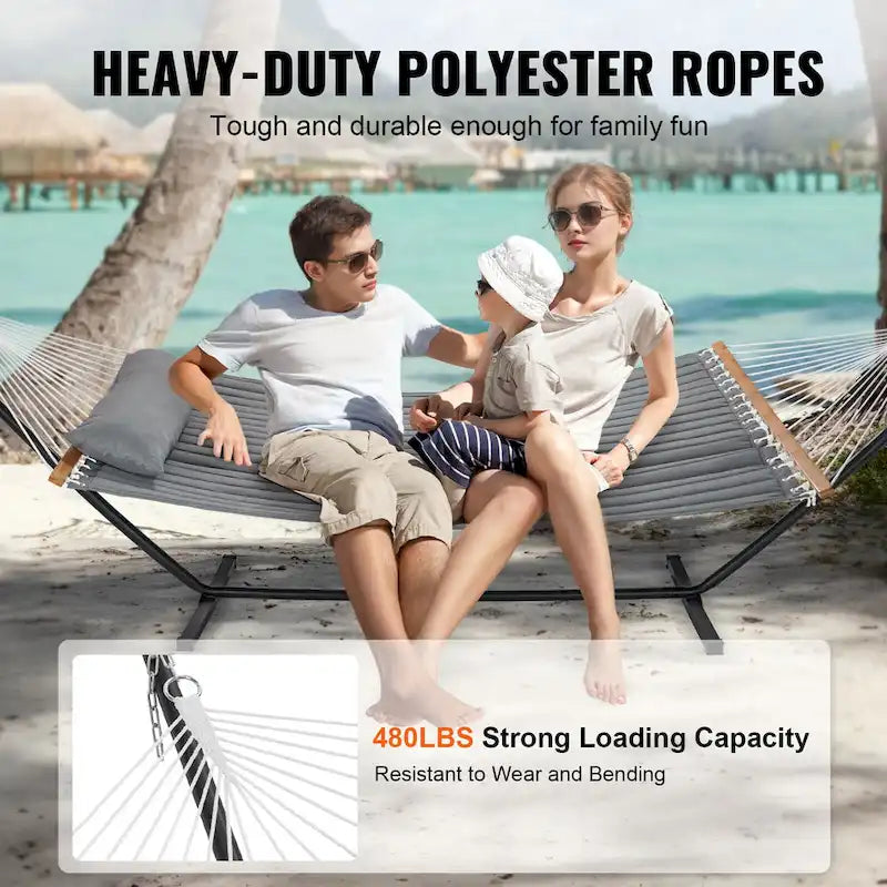 Hammock with Stand Included for Outdoor Freestanding Hammock