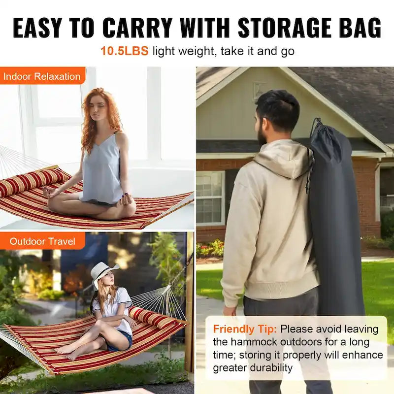 Hammock with Stand Included for Outdoor Freestanding Hammock