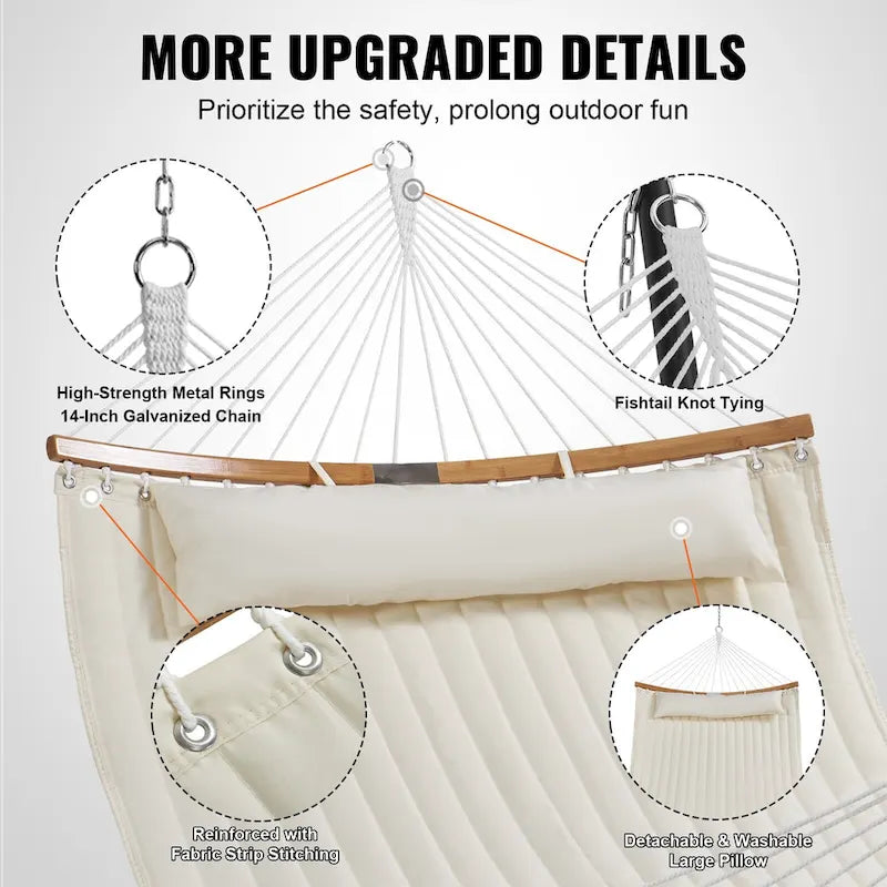 Hammock with Stand Included for Outdoor Freestanding Hammock