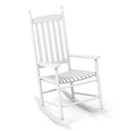 Costway Outdoor Wooden Rocking Chair with Solid Rocking Base Slatted - See Details
