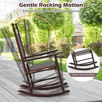 Costway Outdoor Wooden Rocking Chair with Solid Rocking Base Slatted - See Details