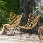 outdoor CHAIR with an earthy wicker finish