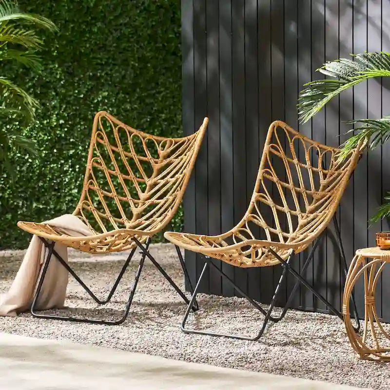 outdoor CHAIR with an earthy wicker finish