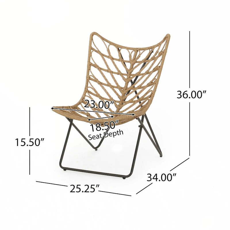 outdoor CHAIR with an earthy wicker finish
