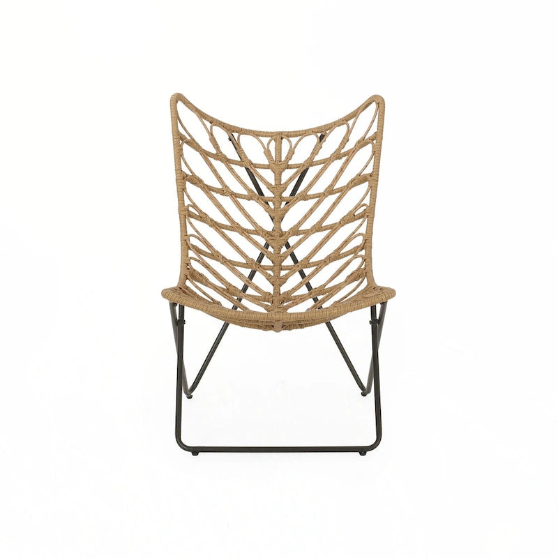 outdoor CHAIR with an earthy wicker finish