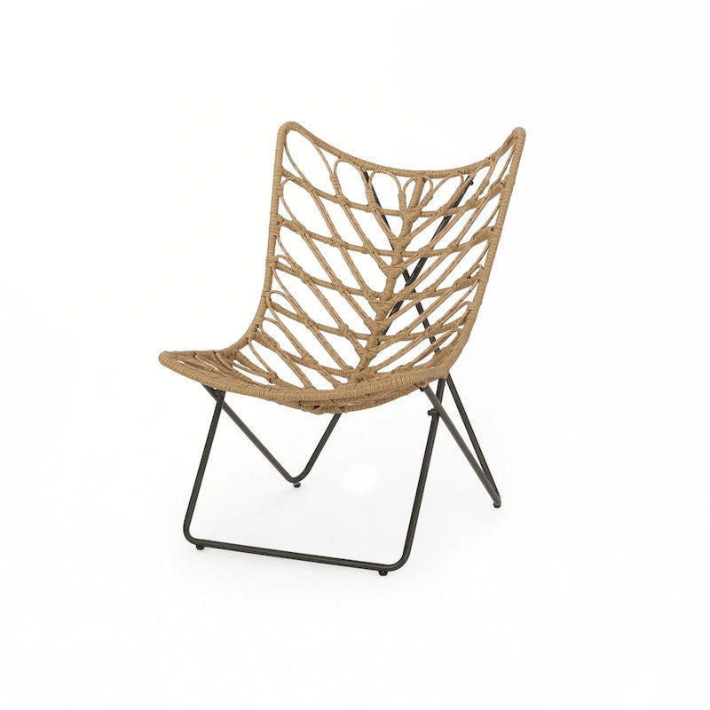 outdoor CHAIR with an earthy wicker finish