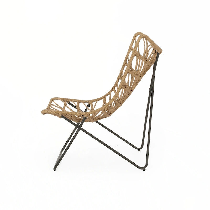 outdoor CHAIR with an earthy wicker finish