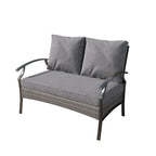 Outdoor Patio All-Weather Wicker Loveseat with Cushions