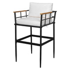 5-Piece Iron Outdoor Dining Set with Acacia Wood Armrest Suitable For Patio, Balcony Or Backyard - N/A