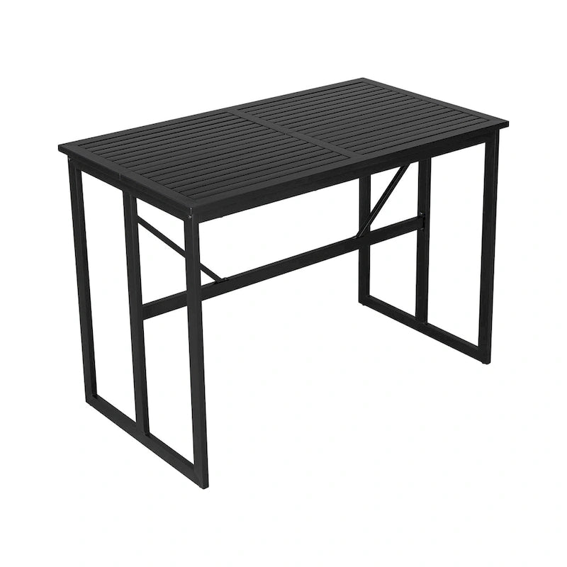 5-Piece Iron Outdoor Dining Set with Acacia Wood Armrest Suitable For Patio, Balcony Or Backyard - N/A