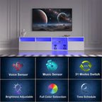 TV Console with Storage Cabinets,82.6 Inch Long LED TV Stand