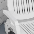 Outdoor Chaise Lounge Chair on Wheels with Storage Box, Waterproof Lounger, 5-Level Adjustable Backrest for Patio, Poolside