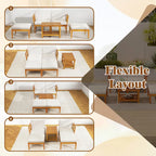 Costway 5 PCS Acacia Wood Patio Chaise Lounge Chair Set with 2-Tier - See Details