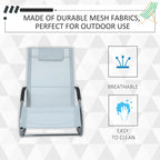 Outdoor Chaise Rocker with Detachable Pillow and Weather-Fighting Fabric, Zero Gravity Rocking Chair for Patio, Deck, Pool