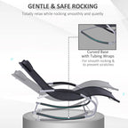 Outdoor Chaise Rocker with Detachable Pillow and Weather-Fighting Fabric, Zero Gravity Rocking Chair for Patio, Deck, Pool