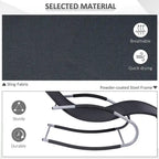 Outdoor Chaise Rocker with Detachable Pillow and Weather-Fighting Fabric, Zero Gravity Rocking Chair for Patio, Deck, Pool