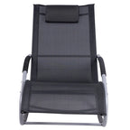 Outdoor Chaise Rocker with Detachable Pillow and Weather-Fighting Fabric, Zero Gravity Rocking Chair for Patio, Deck, Pool