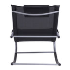 Outdoor Chaise Rocker with Detachable Pillow and Weather-Fighting Fabric, Zero Gravity Rocking Chair for Patio, Deck, Pool