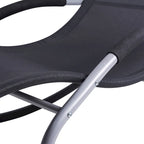 Outdoor Chaise Rocker with Detachable Pillow and Weather-Fighting Fabric, Zero Gravity Rocking Chair for Patio, Deck, Pool