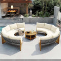 12-Person Outdoor Sectional Sofa Set with Waterproof Cushions