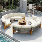 12-Person Outdoor Sectional Sofa Set with Waterproof Cushions