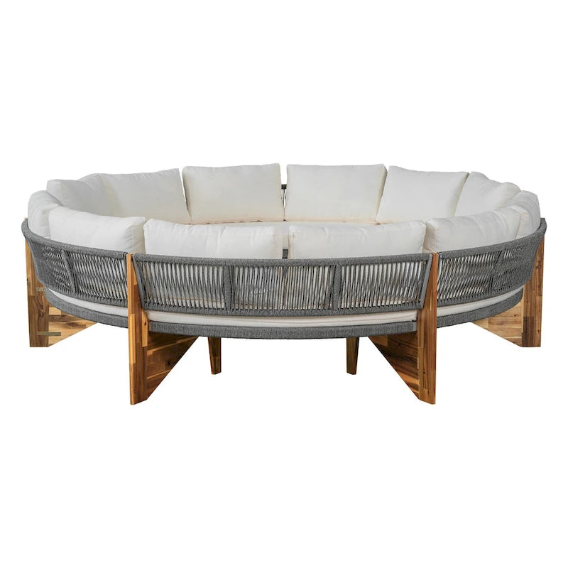 12-Person Outdoor Sectional Sofa Set with Waterproof Cushions